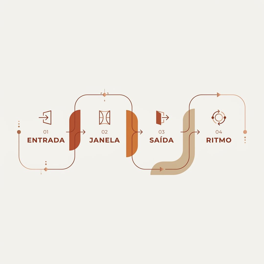 Diagrama: Entrada, Janela, Saída e Ritmo